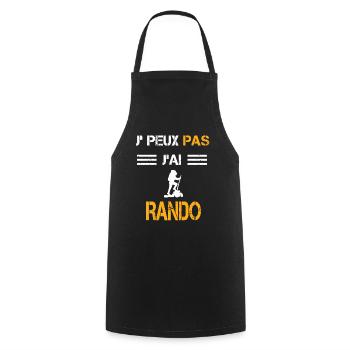 Je peux pas j'ai rando cadeau randonneur - Tablier de cuisine - noir - Devant - AI Model Male 185 dark (185cm)