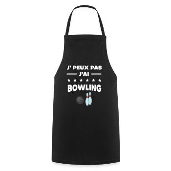 Je peux pas j'ai bowling quilles - Tablier de cuisine - noir - Devant - AI Model Male 185 dark (185cm)