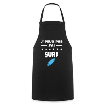 Je peux pas j'ai surf planche - Tablier de cuisine - noir - Devant - AI Model Male 185 dark (185cm)