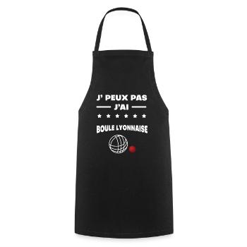Je peux pas j'ai boule lyonnaise cadeau boules - Tablier de cuisine - noir - Devant - AI Model Male 185 dark (185cm)