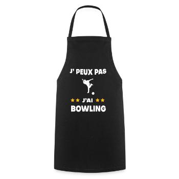 Je peux pas j'ai bowling cadeau bouliste - Tablier de cuisine - noir - Devant - AI Model Male 185 dark (185cm)