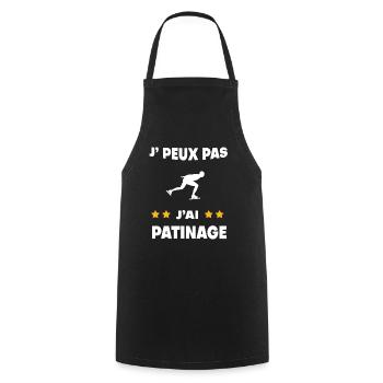 Je peux pas j'ai patinage cadeau patineur - Tablier de cuisine - noir - Devant - AI Model Male 185 dark (185cm)
