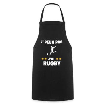 Je peux pas j'ai rugby homme cadeau rugbyman - Tablier de cuisine - noir - Devant - AI Model Male 185 dark (185cm)