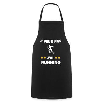 Je peux pas j'ai running cadeau coureur - Tablier de cuisine - noir - Devant - AI Model Male 185 dark (185cm)