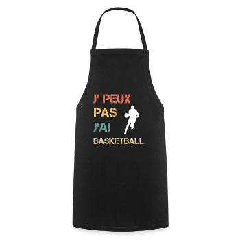 Je peux pas j'ai basketball vintage drôle - Tablier de cuisine - noir - Devant - AI Model Male 185 dark (185cm)