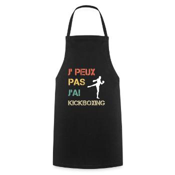 Je peux pas j'ai kickboxing vintage drôle - Tablier de cuisine - noir - Devant - AI Model Male 185 dark (185cm)