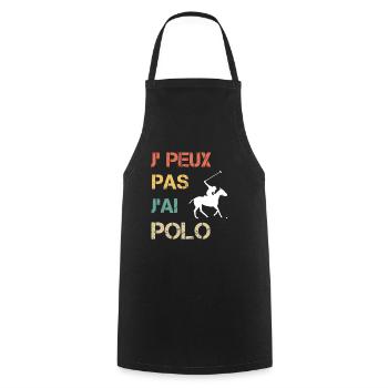 Je peux pas j'ai polo vintage drôle - Tablier de cuisine - noir - Devant - AI Model Male 185 dark (185cm)