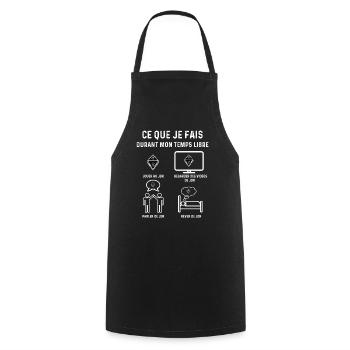 jdr temps libre joueur - Tablier de cuisine - noir - Devant - AI Model Male 185 dark (185cm)