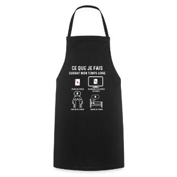 poker temps libre joueur - Tablier de cuisine - noir - Devant - AI Model Male 185 dark (185cm)