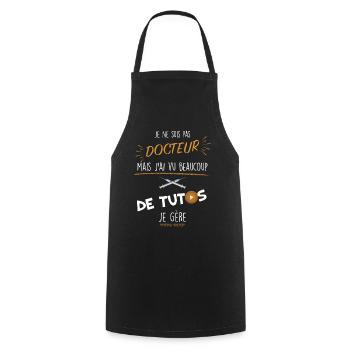 Je Ne Suis Pas Docteur - Tablier de cuisine - noir - Devant - AI Model Male 185 dark (185cm)