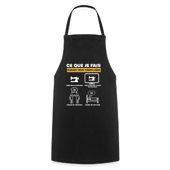 couture durant temps libre - Tablier de cuisine - noir - Devant - AI Model Male 185 dark (185cm)