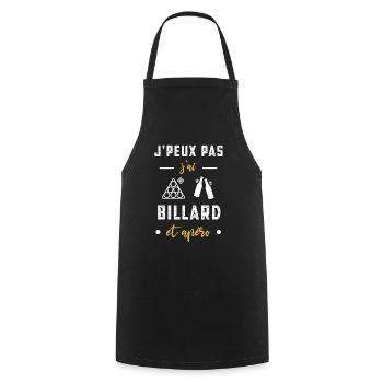 je peux pas j'ai billard boules apéro humour - Tablier de cuisine - noir - Devant - AI Model Male 185 dark (185cm)