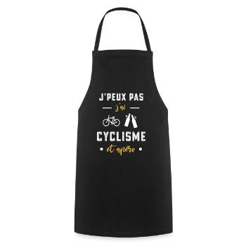 je peux pas j'ai cyclisme apéro humour - Tablier de cuisine - noir - Devant - AI Model Male 185 dark (185cm)