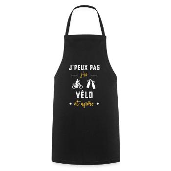 je peux pas j'ai vélo apéro humour - Tablier de cuisine - noir - Devant - AI Model Male 185 dark (185cm)