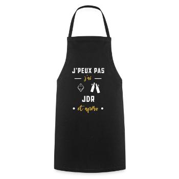 je peux pas j'ai jdr apéro humour - Tablier de cuisine - noir - Devant - AI Model Male 185 dark (185cm)