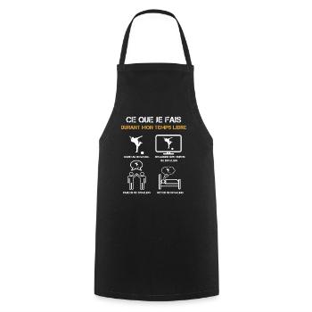 ce que je fais durant mon temps libre bowling - Tablier de cuisine - noir - Devant - AI Model Male 185 dark (185cm)