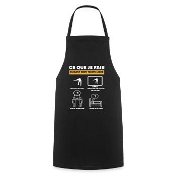 durant temps libre billard - Tablier de cuisine - noir - Devant - AI Model Male 185 dark (185cm)