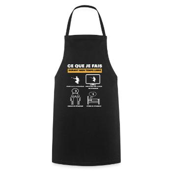 durant temps libre pétanque - Tablier de cuisine - noir - Devant - AI Model Male 185 dark (185cm)