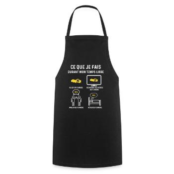 flandre temps libre cadeau - Tablier de cuisine - noir - Devant - AI Model Male 185 dark (185cm)