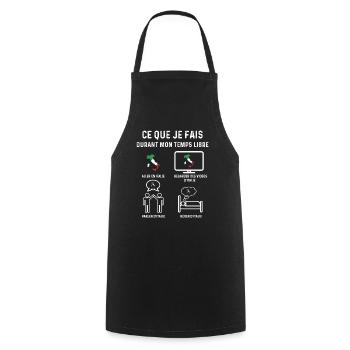 italie temps libre cadeau - Tablier de cuisine - noir - Devant - AI Model Male 185 dark (185cm)