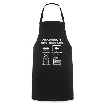 temps libre Québec - Tablier de cuisine - noir - Devant - AI Model Male 185 dark (185cm)