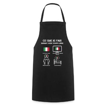 temps libre italie drapeau - Tablier de cuisine - noir - Devant - AI Model Male 185 dark (185cm)