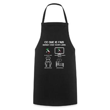 temps libre italie - Tablier de cuisine - noir - Devant - AI Model Male 185 dark (185cm)