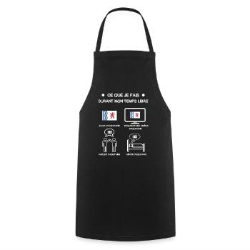 Geschenk Aquitanien Gratis-Zeitreise - Kochschürze - Schwarz - Vorne - AI Model Male 185 dark (185cm)
