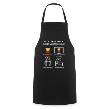 Geschenk Belgien Pommes Frites kostenlose Zeitreise - Kochschürze - Schwarz - Vorne - AI Model Male 185 dark (185cm)
