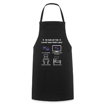 Picardie Geschenk kostenlose Zeitreise - Kochschürze - Schwarz - Vorne - AI Model Male 185 dark (185cm)