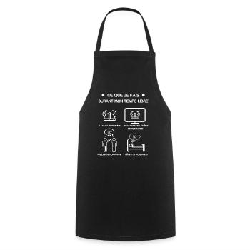 cadeau normandie viking temps libre voyage - Tablier de cuisine - noir - Devant - AI Model Male 185 dark (185cm)