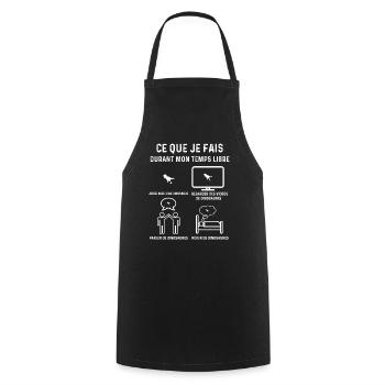 dinosaure temps libre cadeau - Tablier de cuisine - noir - Devant - AI Model Male 185 dark (185cm)