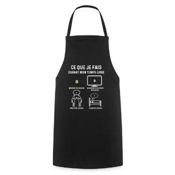 sushi temps libre cadeau - Tablier de cuisine - noir - Devant - AI Model Male 185 dark (185cm)