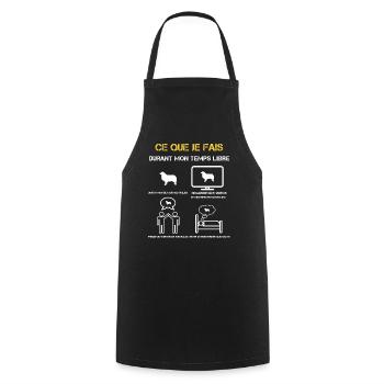 Gifts Free Time Australian Shepherd - Cooking Apron - black - Front - AI Model Male 185 dark (185cm)