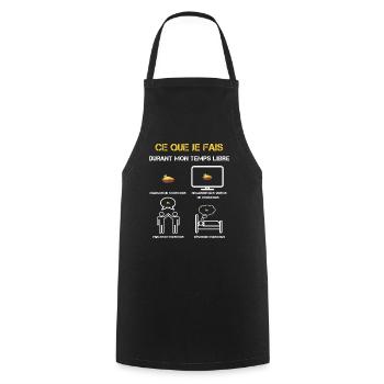 cadeaux temps libre couscous - Tablier de cuisine - noir - Devant - AI Model Male 185 dark (185cm)