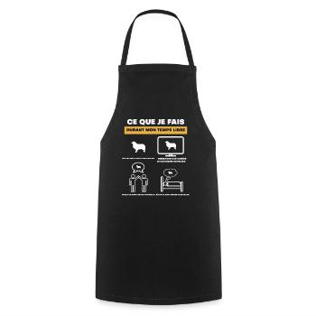Australian Shepherd Free Time Gift - Cooking Apron - black - Front - AI Model Male 185 dark (185cm)