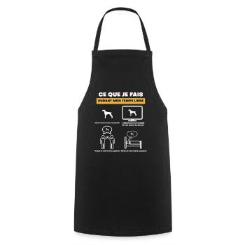 Great Dane Gift Free Time - Cooking Apron - black - Front - AI Model Male 185 dark (185cm)