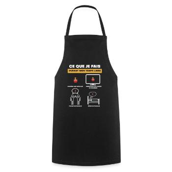 cadeau noodles temps libre - Tablier de cuisine - noir - Devant - AI Model Male 185 dark (185cm)