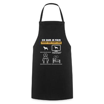 cadeau rottweiler temps libre - Tablier de cuisine - noir - Devant - AI Model Male 185 dark (185cm)