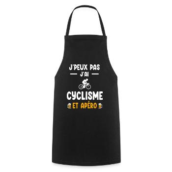 cyclist I can't I have cycling aperitif - Cooking Apron - black - Front - AI Model Male 185 dark (185cm)