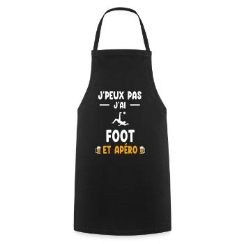 footballer I can't I have football aperitif - Cooking Apron - black - Front - AI Model Male 185 dark (185cm)