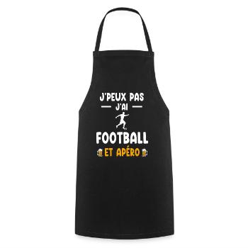 footballer I can't I have football aperitif - Cooking Apron - black - Front - AI Model Male 185 dark (185cm)