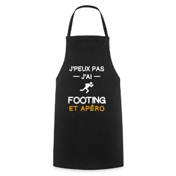 je peux pas j'ai footing apéro coureur - Tablier de cuisine - noir - Devant - AI Model Male 185 dark (185cm)