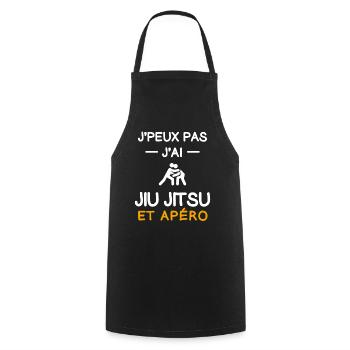 I can't I have Jiu Jitsu Aperitif Judoka - Kochschürze - Schwarz - Vorne - AI Model Male 185 dark (185cm)