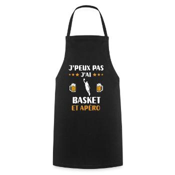 I can't I have basketball aperitif humor gift - Cooking Apron - black - Front - AI Model Male 185 dark (185cm)
