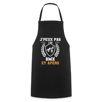I can't I have BMX and humorous aperitif - Cooking Apron - black - Front - AI Model Male 185 dark (185cm)