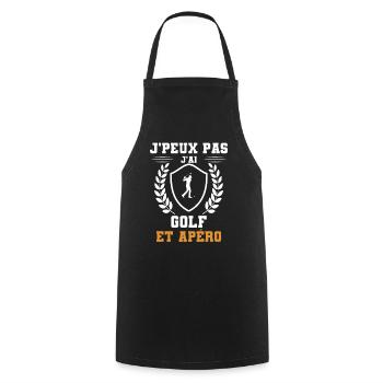I can't I have golf and humorous aperitif - Cooking Apron - black - Front - AI Model Male 185 dark (185cm)