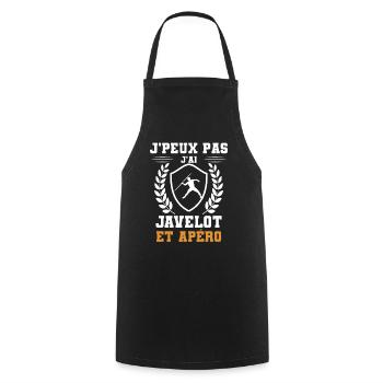 je peux pas j'ai javelot et apéro humour - Tablier de cuisine - noir - Devant - AI Model Male 185 dark (185cm)
