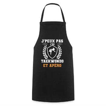 je peux pas j'ai taekwondo et apéro humour - Tablier de cuisine - noir - Devant - AI Model Male 185 dark (185cm)