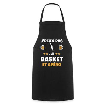 I can't I have basketball aperitif gift - Cooking Apron - black - Front - AI Model Male 185 dark (185cm)